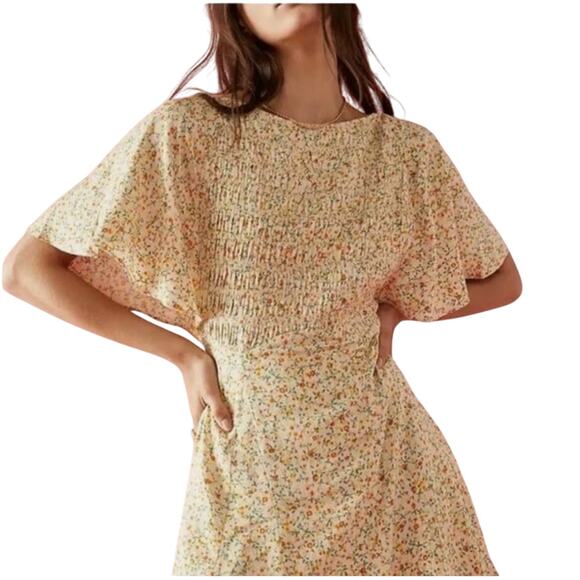 Free People Florence Mini Dress Floral Lace Up XS - Picture 1 of 10
